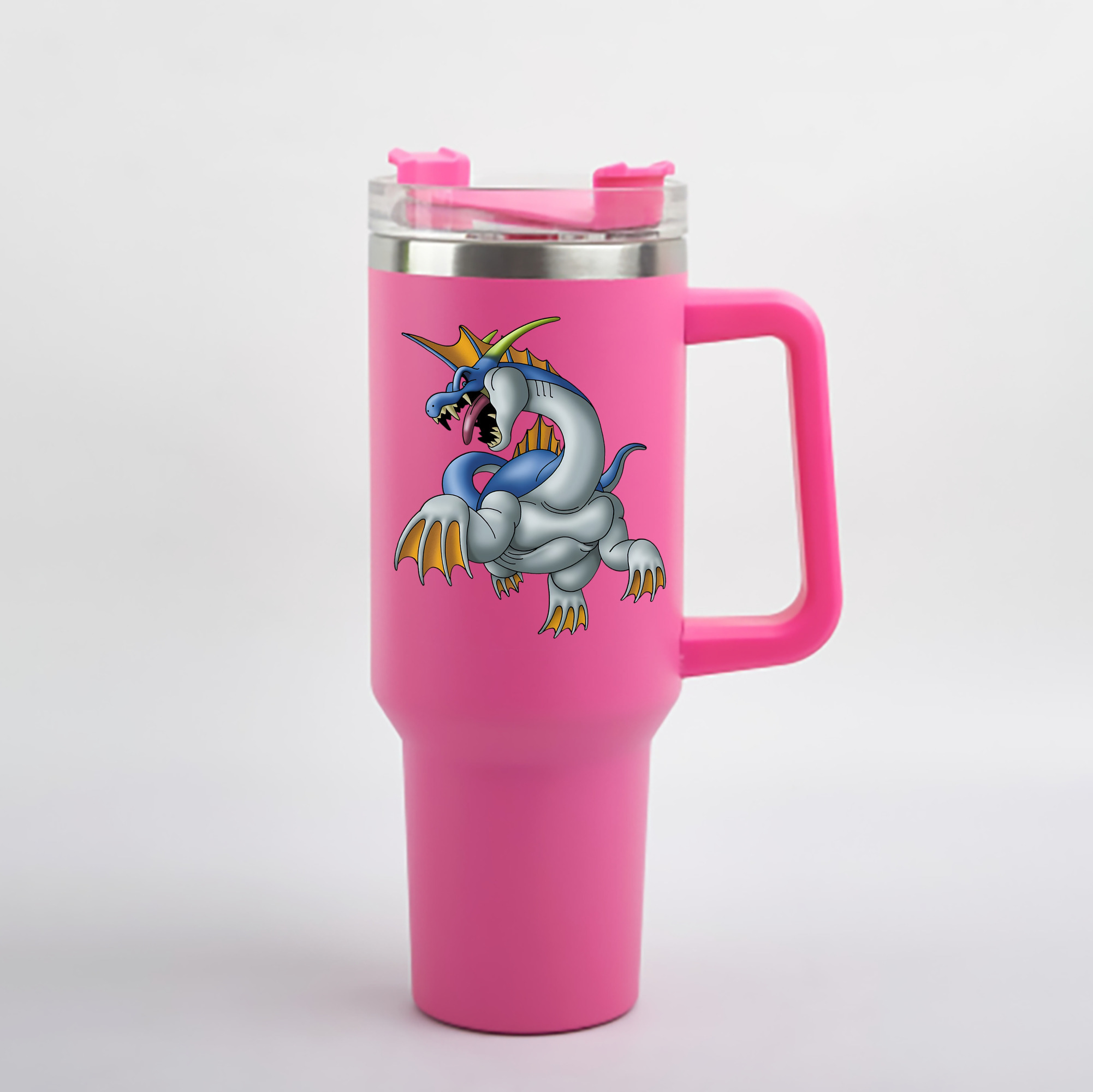 （画像用） ドラゴンクエスト Doragon Kuesuto Dragon Quest 1200mL車用タンブラー - クリスタルステッカー（プラスチックストロー付き）